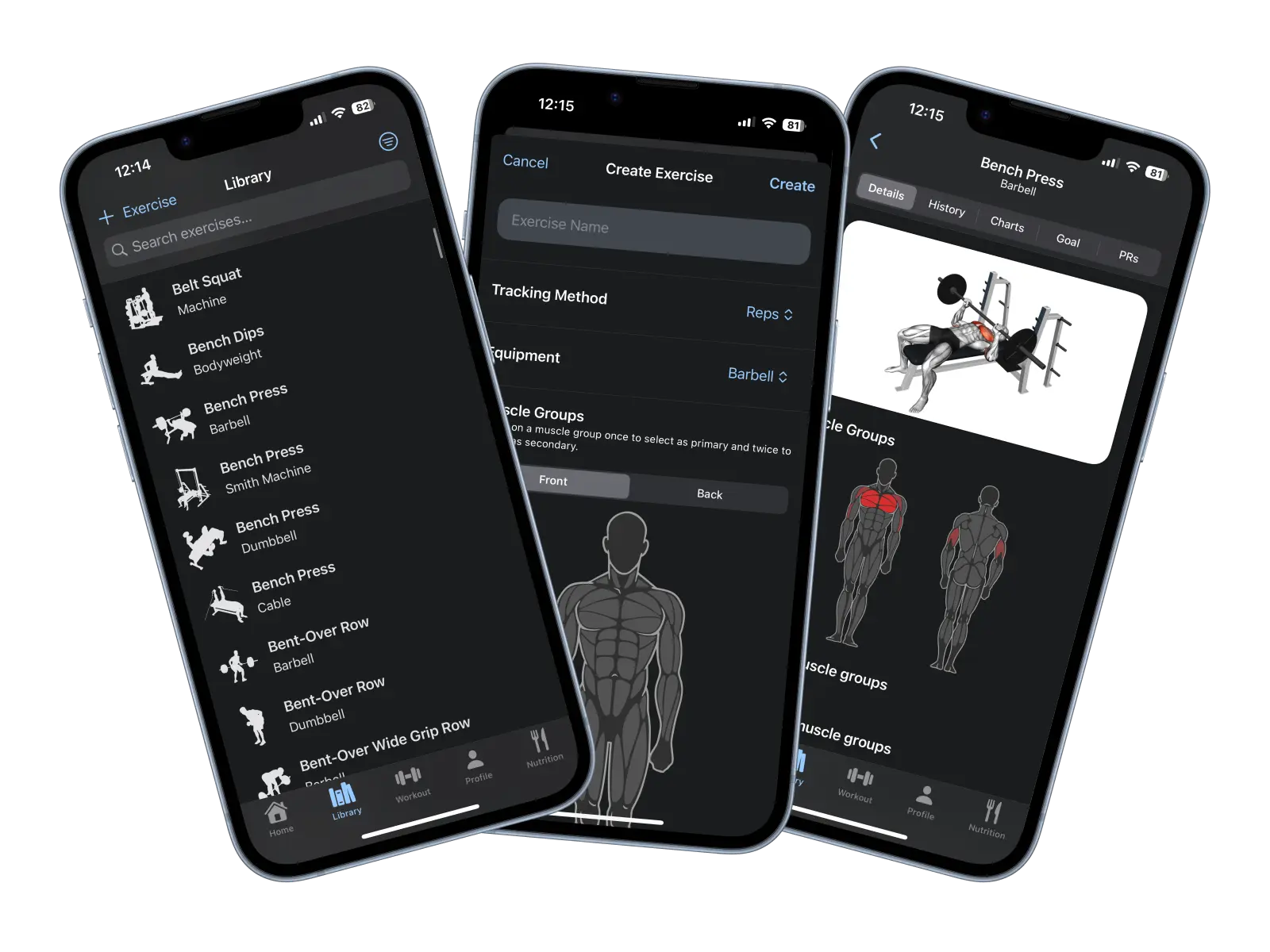 Exercise database with instructions and videos in Lift